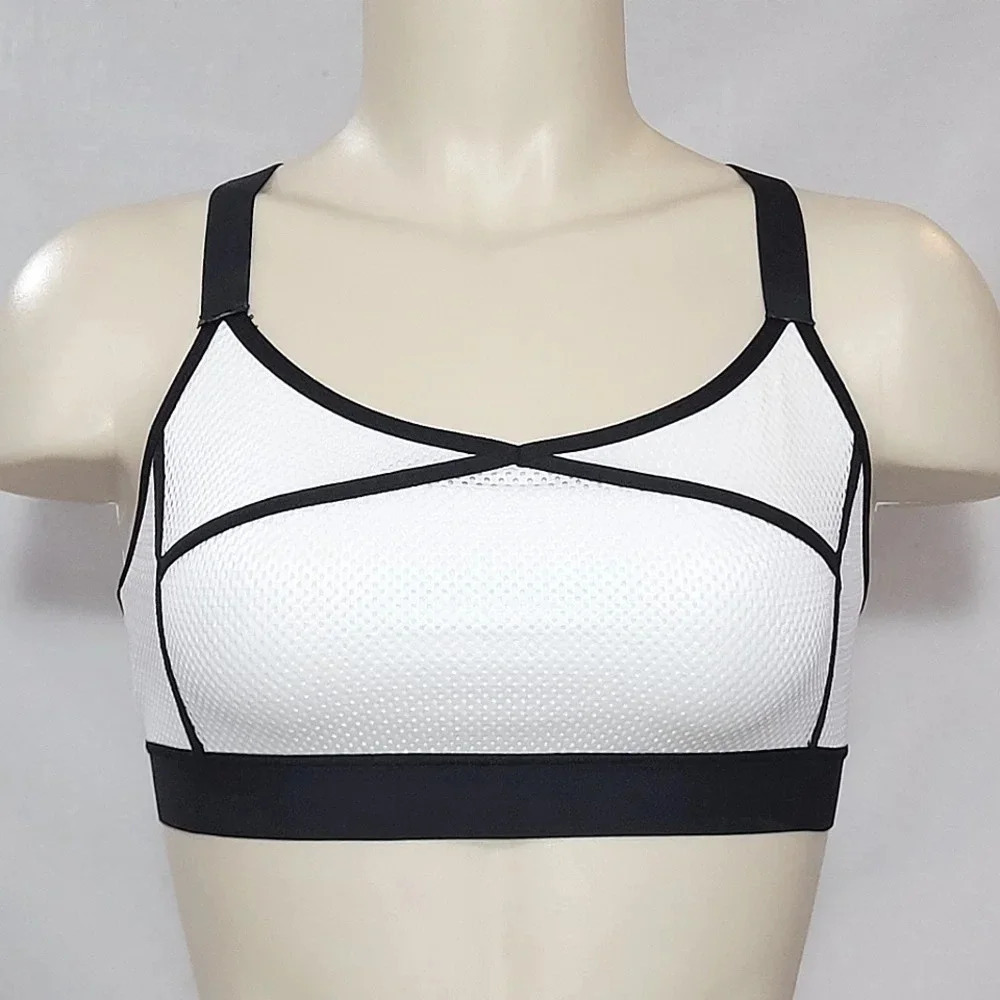 MEDIUM Champion C9‎ N9704 Mesh Cami Wire Free Sports Bra White & Black NWT